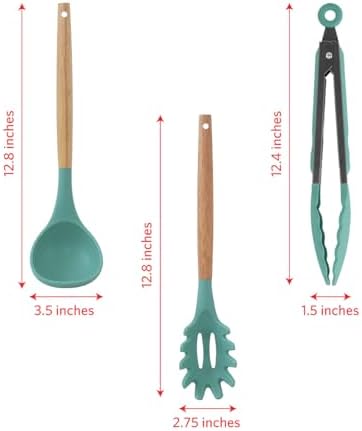Glad Silicone Kitchen Utensils Set, 8pcs - Nonstick Cooking Tools with