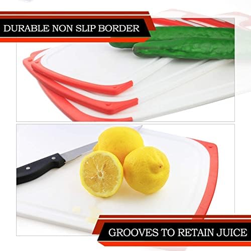Cutting Boards for Kitchen, Plastic Chopping Board Set of 3 with