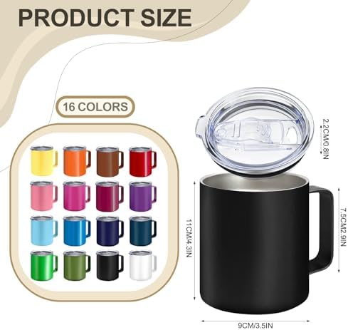 YOUKE OLA 16 Pack Stainless Steel Insulated Coffee Mug Bulk with