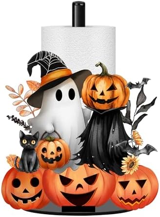 Halloween Decor Paper Towel Holder, Black Ghost