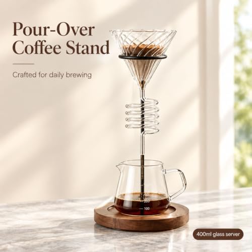 Spiral Pour Over Coffee Maker Set with Stand, 400ml
