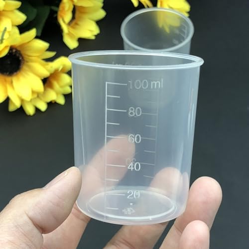 5 Pack Measuring Cup Set,3.4 Oz (100ml) Transparent Plastic Liquid