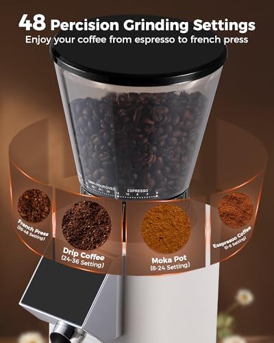 Tuni G1 Conical Burr Coffee Grinder, Ivory