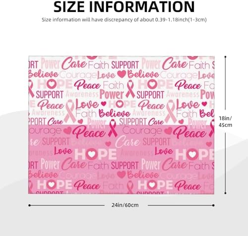 Breast Cancer Awareness Faith Hope Love Dish Drying Mat for Kitchen