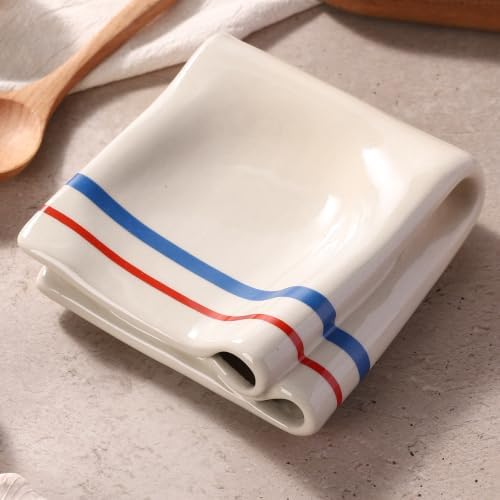 Ceramic Kitchen Spoon Rest for Stove Top or Kitchen Counter, Large and
