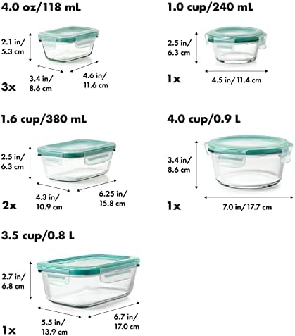 OXO Good Grips 16-Piece Glass Smart Seal Container Set