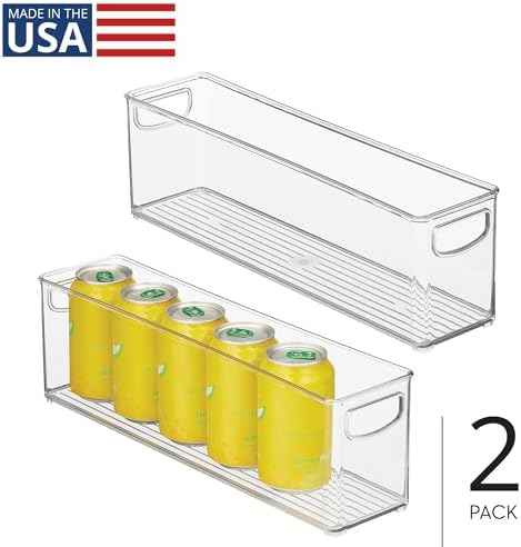 iDesign Plastic Stackable Pantry Bin, Set of 2, Clear