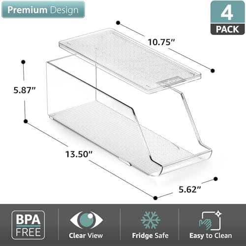 Sorbus Soda Can Organizer for Fridge & Freezer, Stackable with Lid