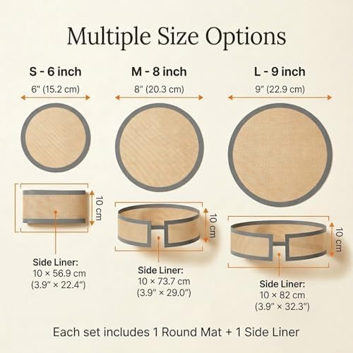 Silicone Baking Mat Set with Liner, Gray, 9 Inches
