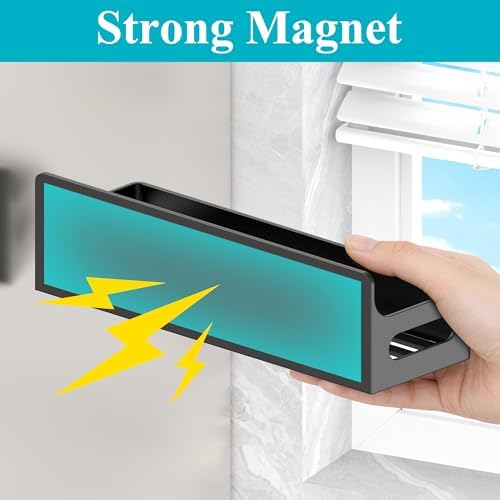 HuggieGems 4 Pack Black Magnetic Refrigerator Spice Racks