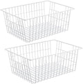 iPEGTOP Wire Storage Freezer Baskets, Set of 2 Large 15.4" Household