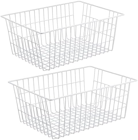 iPEGTOP Wire Storage Freezer Baskets, Set of 2 Large 15.4" Household