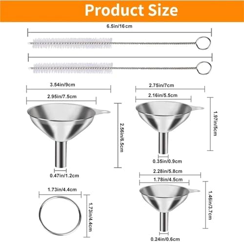 3/5 Pcs Stainless Steel Kitchen Funnels Set Food Grade Metal Funnels