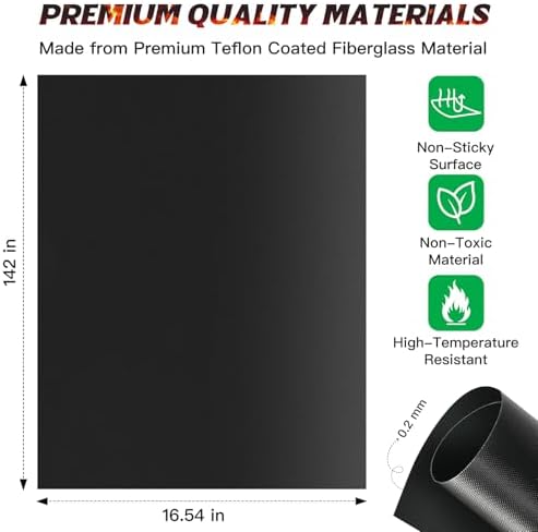 16.45 x 142 Inch Grill Mats for Outdoor Grill,Cut to Any Size Grill