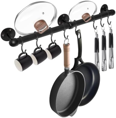 24 inch Hanging Pot Rack, Stainless Steel Kitchen Utensil Rack