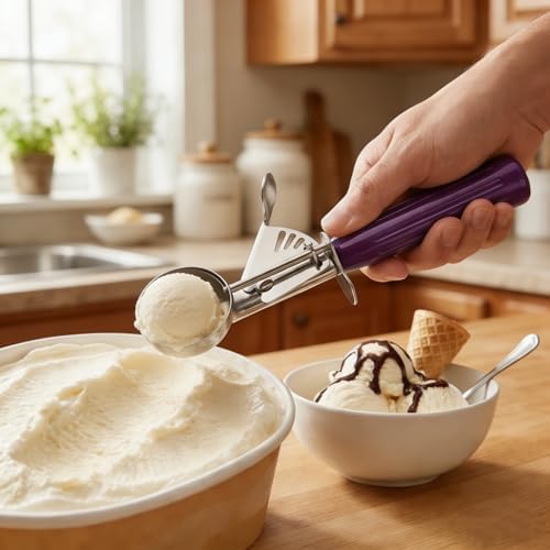 TOPKITCHEN Commercial-Grade Ice Cream Scoop 0.75 oz, 18/8 Stainless