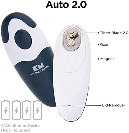 Kitchen Mama Auto 2.0 Electric Can Opener, Cordless, Navy Blue