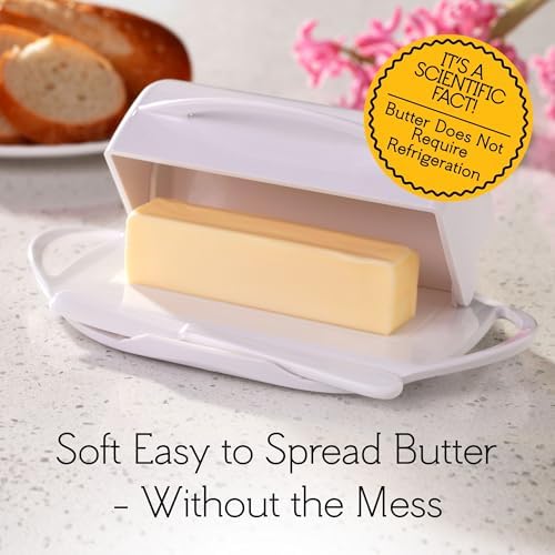 Butterie Flip Top Butter Dish, White