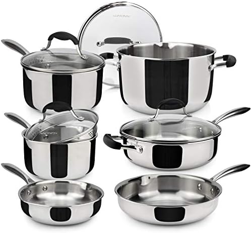 AVACRAFT 10 Piece 18/10 Stainless Steel Cookware Set