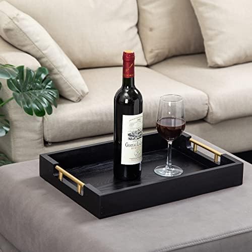 Decorative Coffee Table Ottoman Trays Modern Wood Elegant 16"x12"