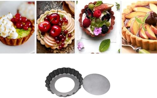 BESPORTBLE Mini Tart Pan round Baking Tray Set, 4-inch Non-stick