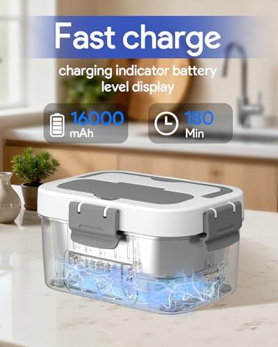 Cordless Electric Lunch Box, 6.7 Cups, White