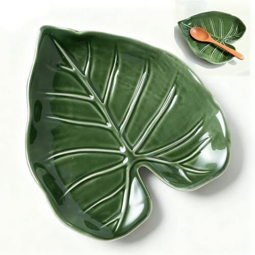 Leaf Spoon Rest, Leaf-shaped Ceramic Spoon Rest for Stove Top