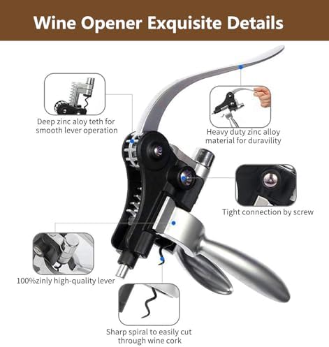 Wine Bottle Opener Gift Set - 8 PCS Corkscrew Opener with Wood Case