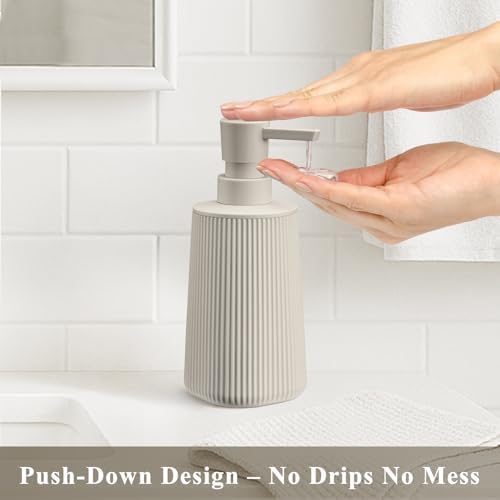 Beige 2 Pack Hand Soap Dispensers Set