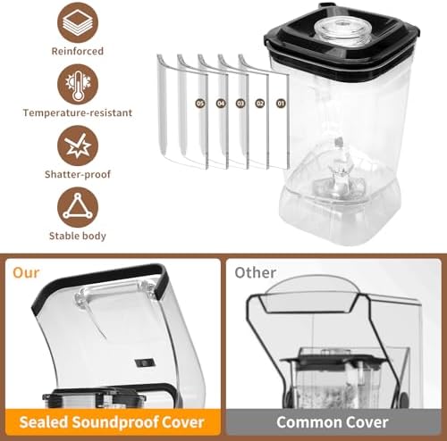 Commercial Blender with Soundproof Shield, 70 Oz, 2200W