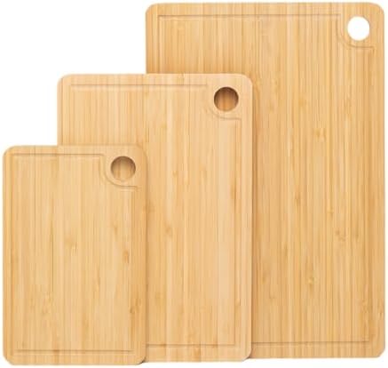 3 Pack Bamboo Cutting Board Set