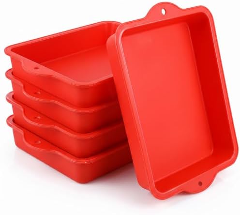 5 Pack Large Silicone Square Baking Pan, 10 x 8 x 1.6 Inches Nonstick