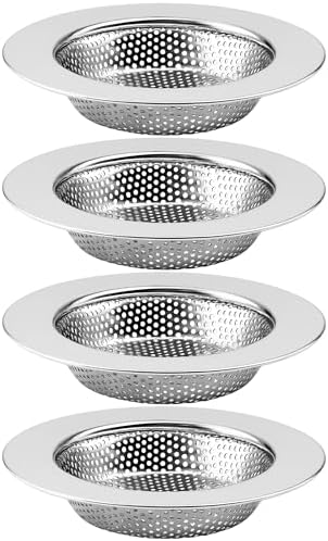 4-Pack Kitchen Sink Drain Strainers, Stainless Steel, 4.5-Inch