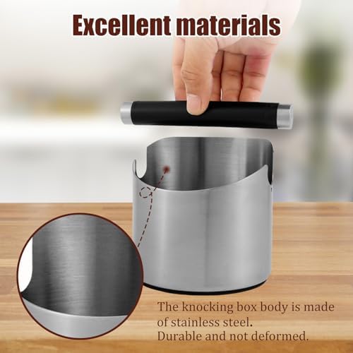 Coffee Knock Box Stainless Steel Espresso Knock Box with Removable