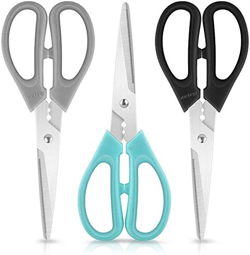 iBayam 3-Color Stainless Steel Dishwasher Safe Kitchen Shears Food