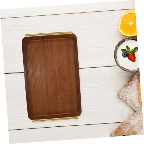Wooden Tea Tray Rectangular Serving Tray with Handle