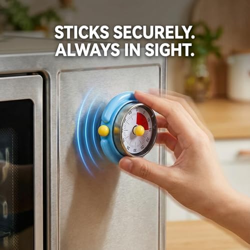 60-Minute Magnetic Mechanical Visual Timer, Loud Alarm