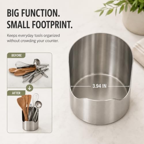 Multi-functional Stainless Steel Utensil Holder, Spoon Rest and Pot