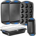 NutriChef 6-Piece Baking Pan Set - Carbon Steel Stackable Bakeware