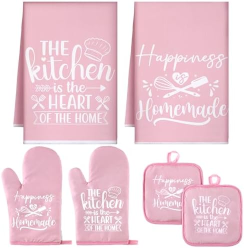 Sratte 6-Piece Pink Kitchen Decor Accessories Set