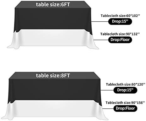 Fokitut 2 Pack Waterproof Rectangle Tablecloth, 60x120 Inch,Stain
