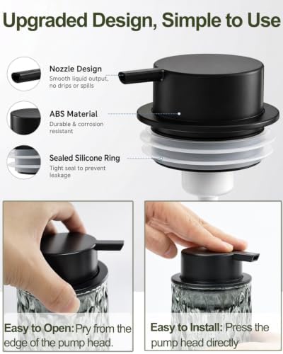 2 Pack Grey Glass Foaming Soap Dispensers