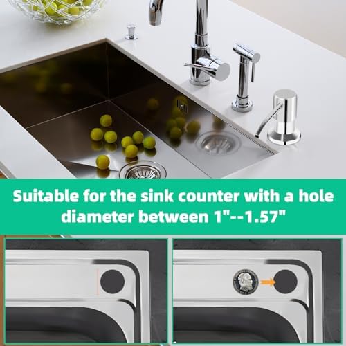 Soap Dispenser for Kitchen Sink with 47" Extension Tube, Chrome