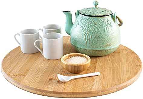 TB Home 14 Inch Bamboo Lazy Susan Turntable for Kitchen & Table Top