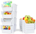 Skywin Stackable Open Front Storage Bins, 4 Pack, White