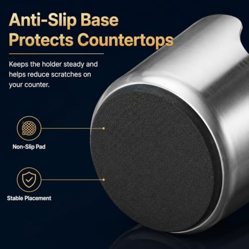304 Stainless Steel Utensil Holder for Kitchen Countertop, Pot Lid &