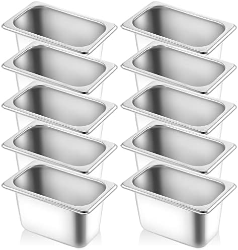 Thenshop 10 Pcs 1/9 Metal Hotel Steam Table Pan 4" Deep, American