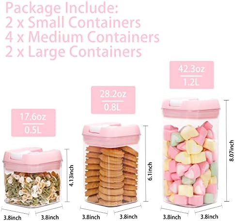 U-QE Airtight Food Storage Containers -8 Piece Plastic Airtight Containers