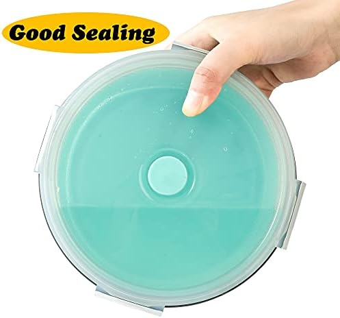 Large Collapsible 40 OZ Travel Dog Bowls, 2 Pack with Lids, Foldable