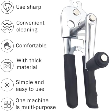 Heavy Duty Hand Crank Manual Can Opener, Stainless Steel Safety Can